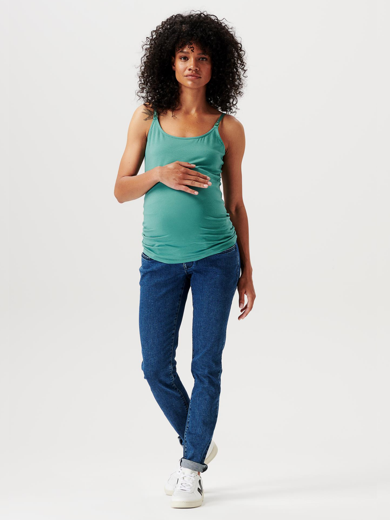 Emerald maternity and nursing top with adjustable straps