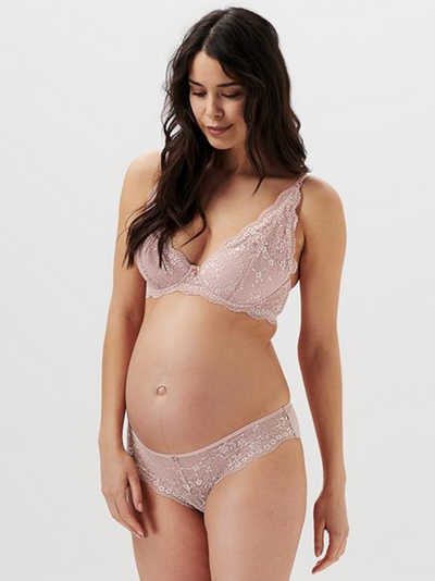 Slip brésilien en dentelle Fauve Mauve