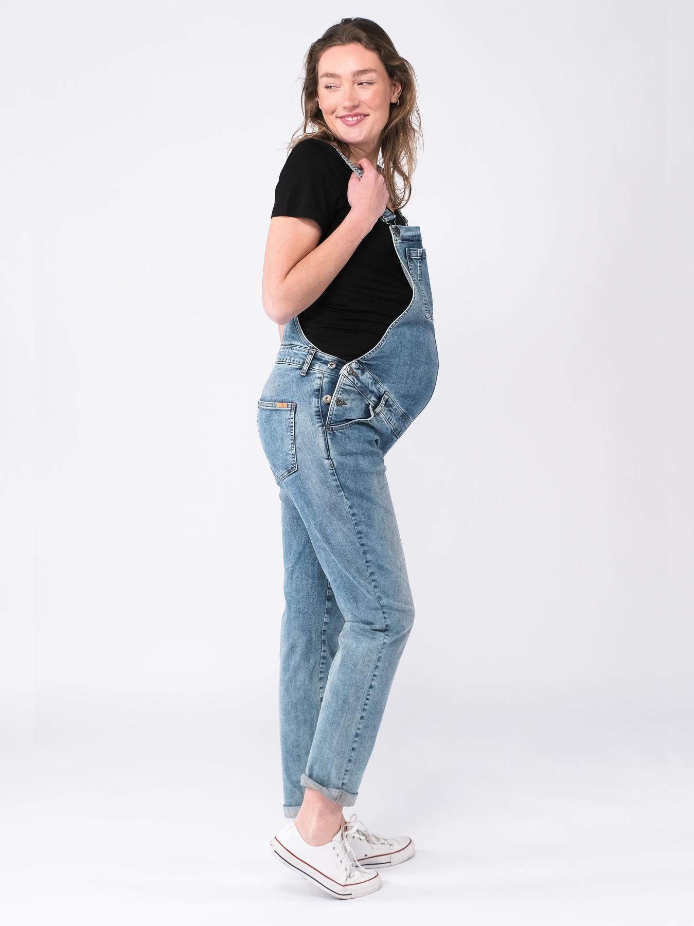 Salopette de grossesse en denim clair