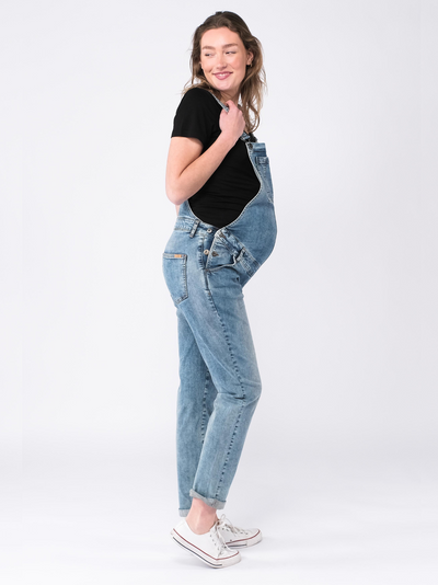 Lichte denim zwangerschapsoverall