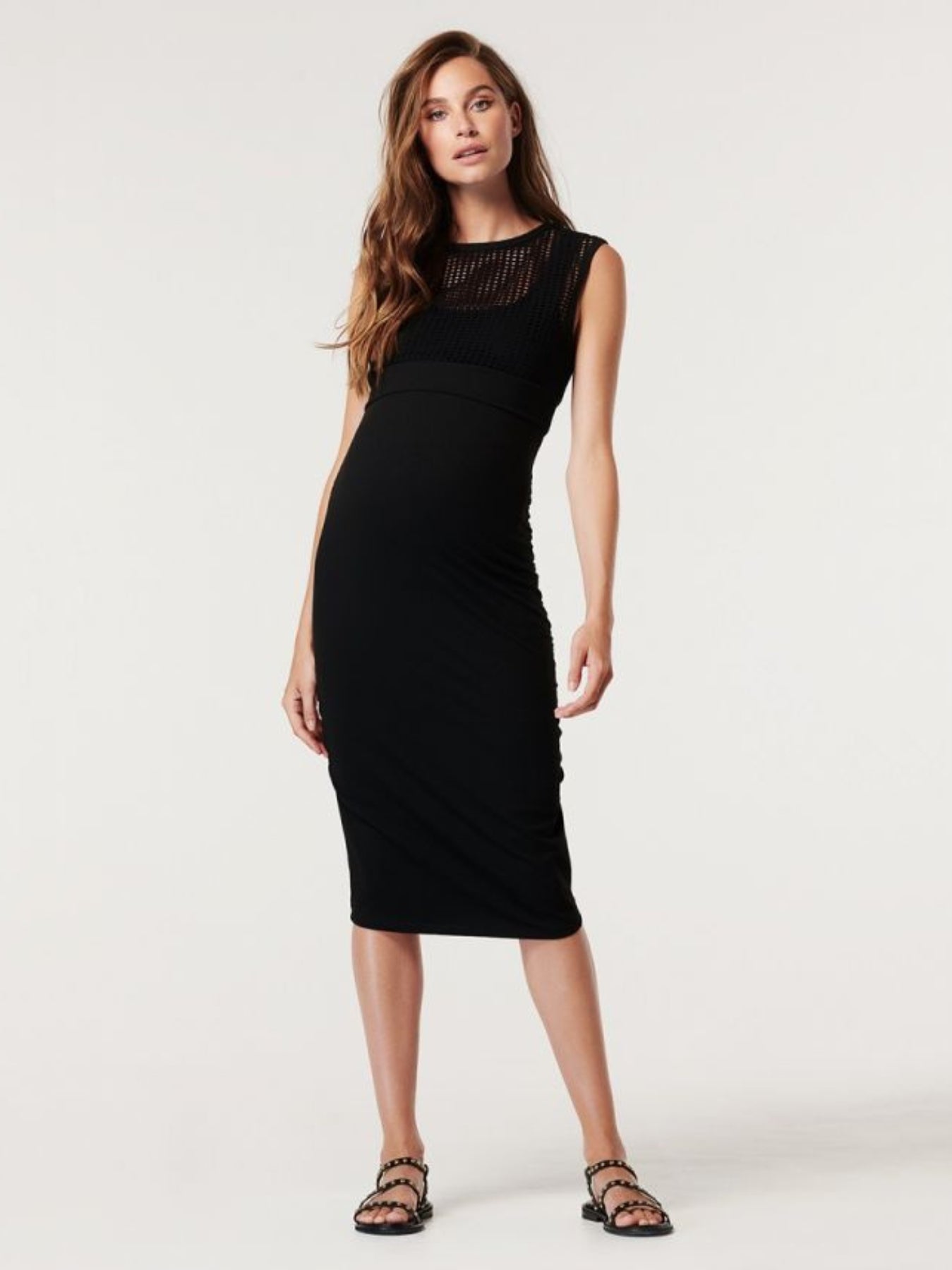 Trendy black maternity dress
