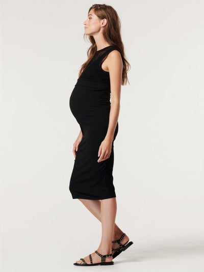 Trendy black maternity dress
