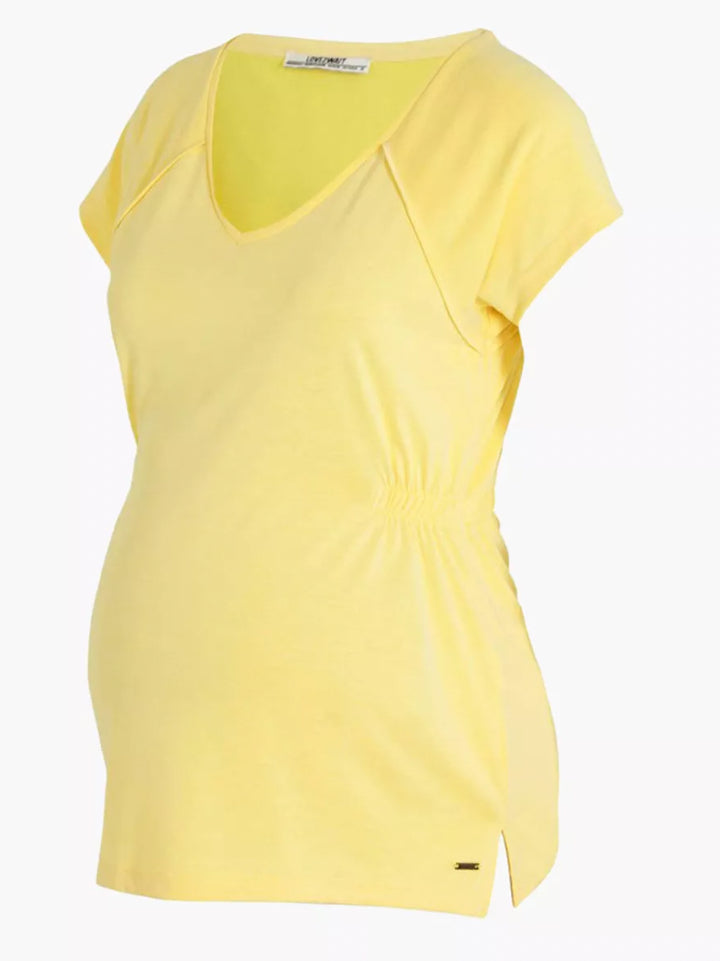 Yellow maternity t-shirt with cupro feel