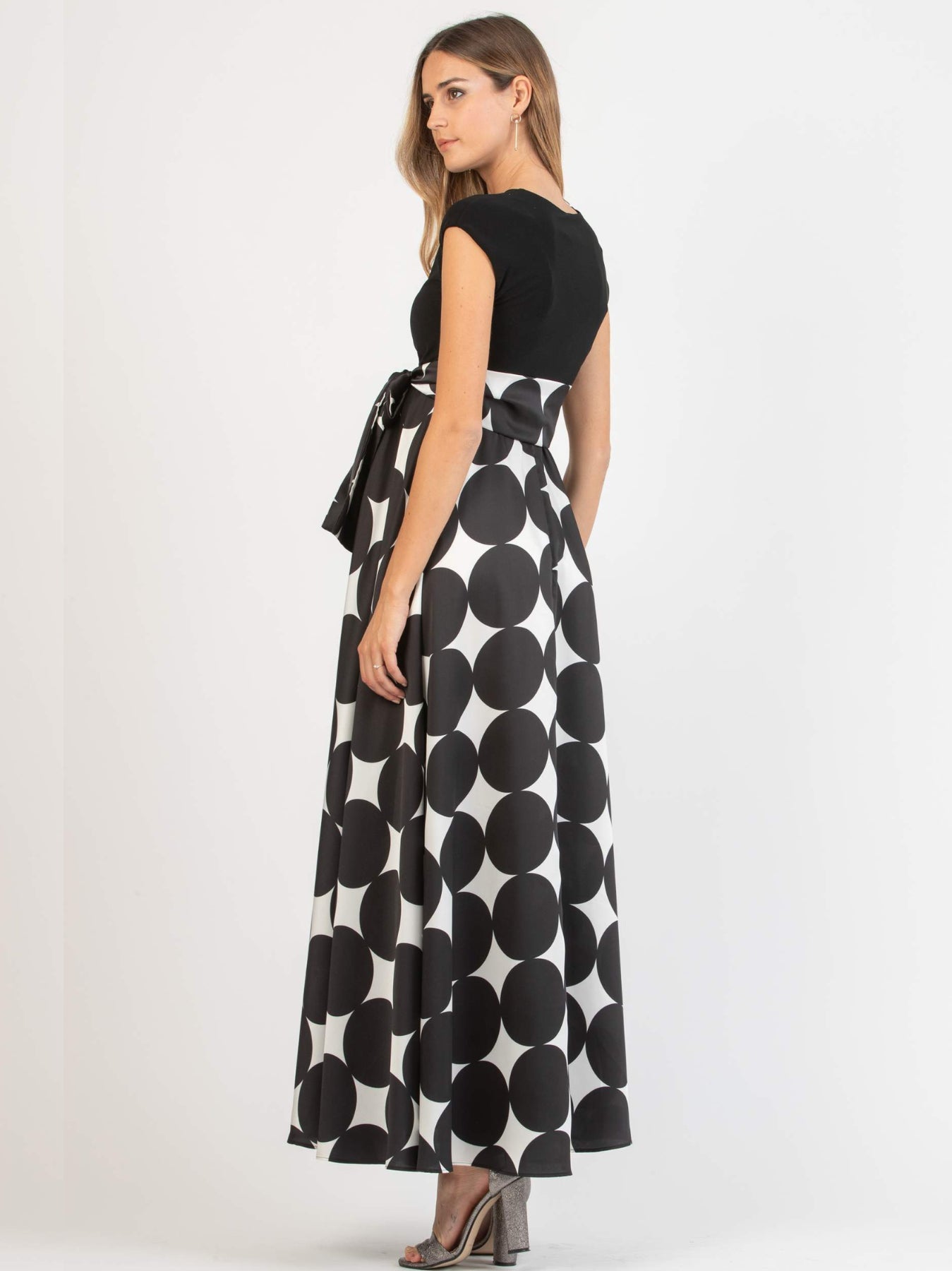 Robe longue habillée à gros pois LUCREZIA