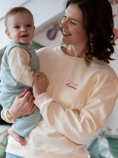 Sweat de grossesse avec zips Beige Creme d'amour