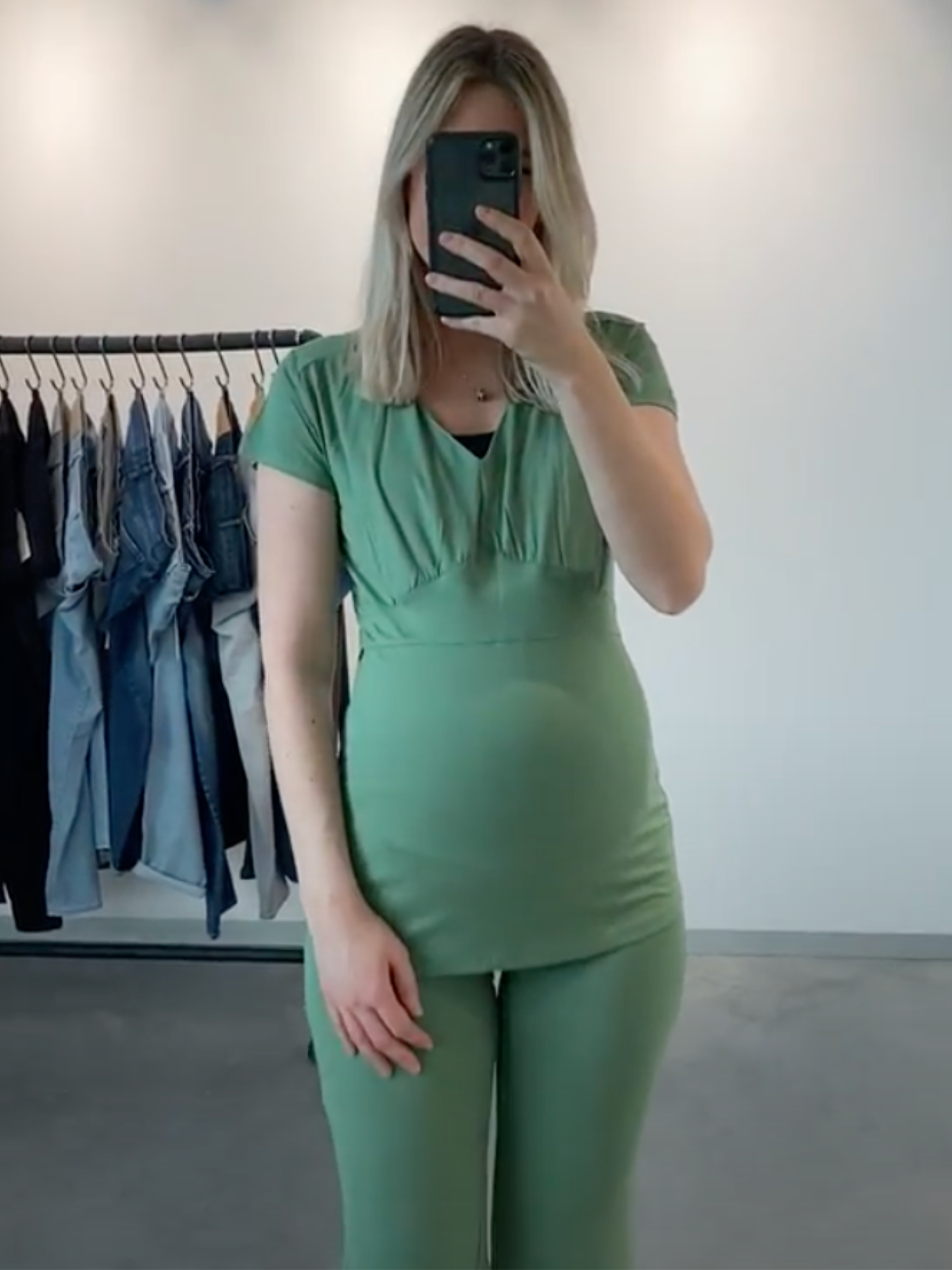 T-shirt basique à manches Vert