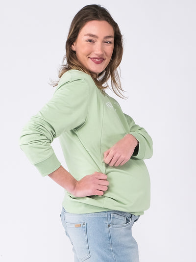 Sweater de maternité sourire vert