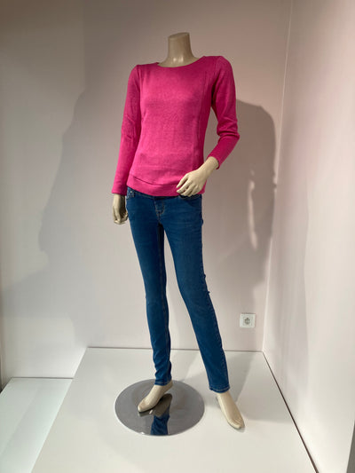 Sweat à zips en angora Fuchsia