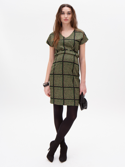 Green sequin maternity dress