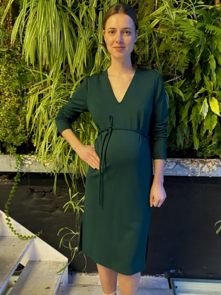 Robe de grossesse midi verte foncée