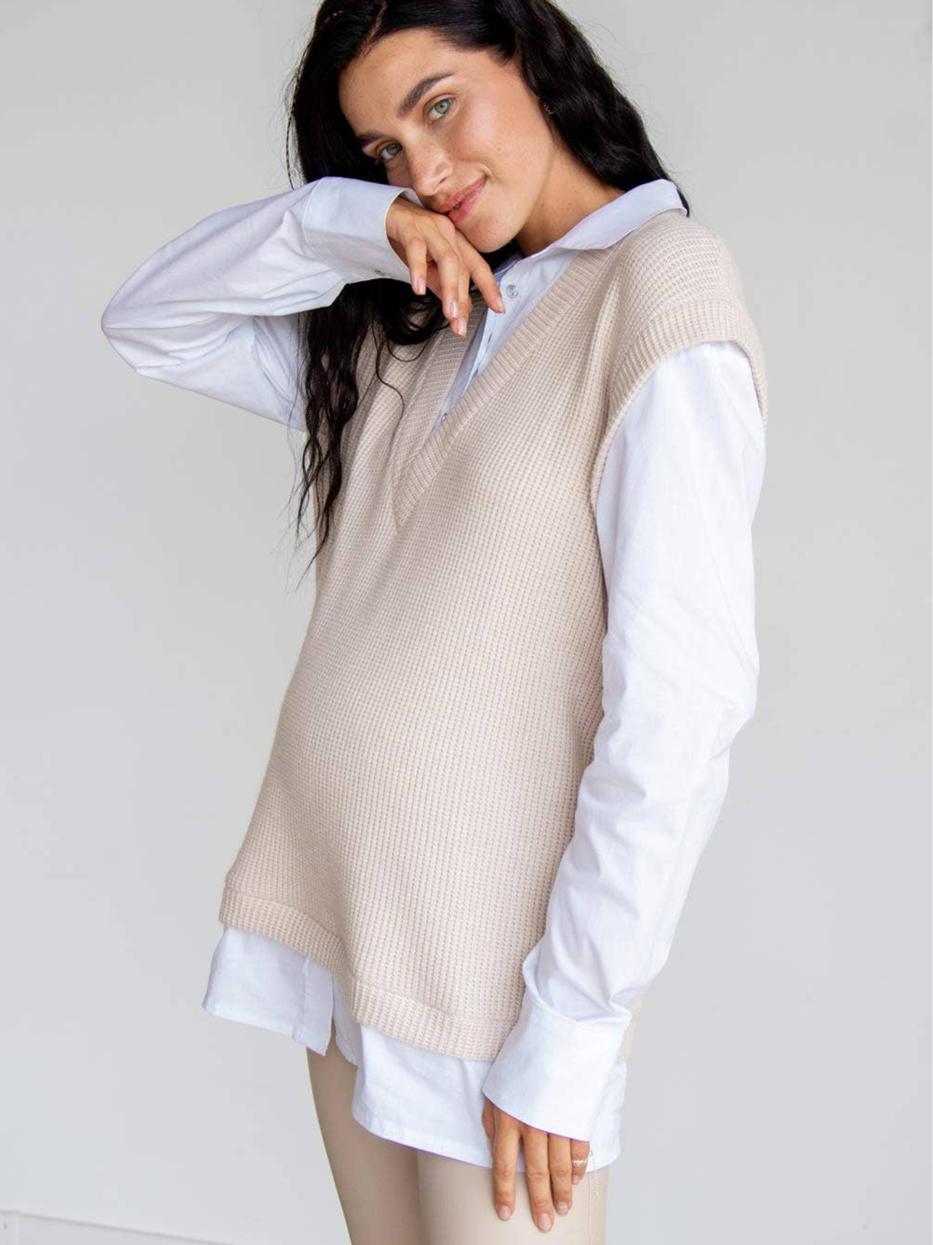 Beige maternity sweater/shirt