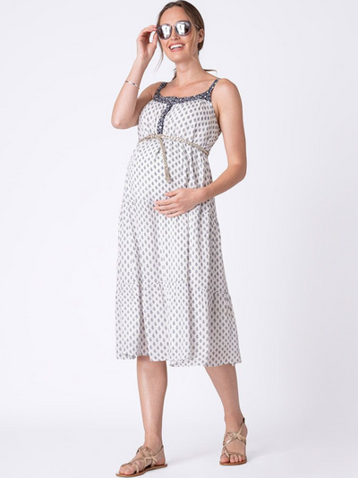 Boho Nevena cotton mid-length maternity dress