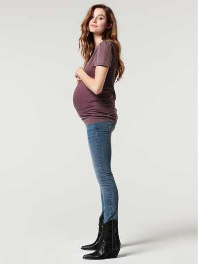 Plum Faded Maternity T-Shirt