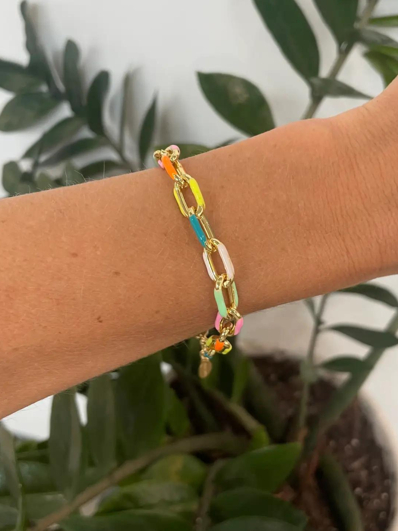 Veelkleurige klaproos armband