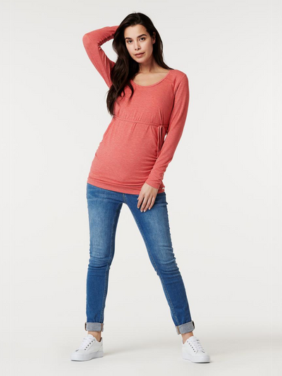 Blouse grossesse et allaitement douce Rose