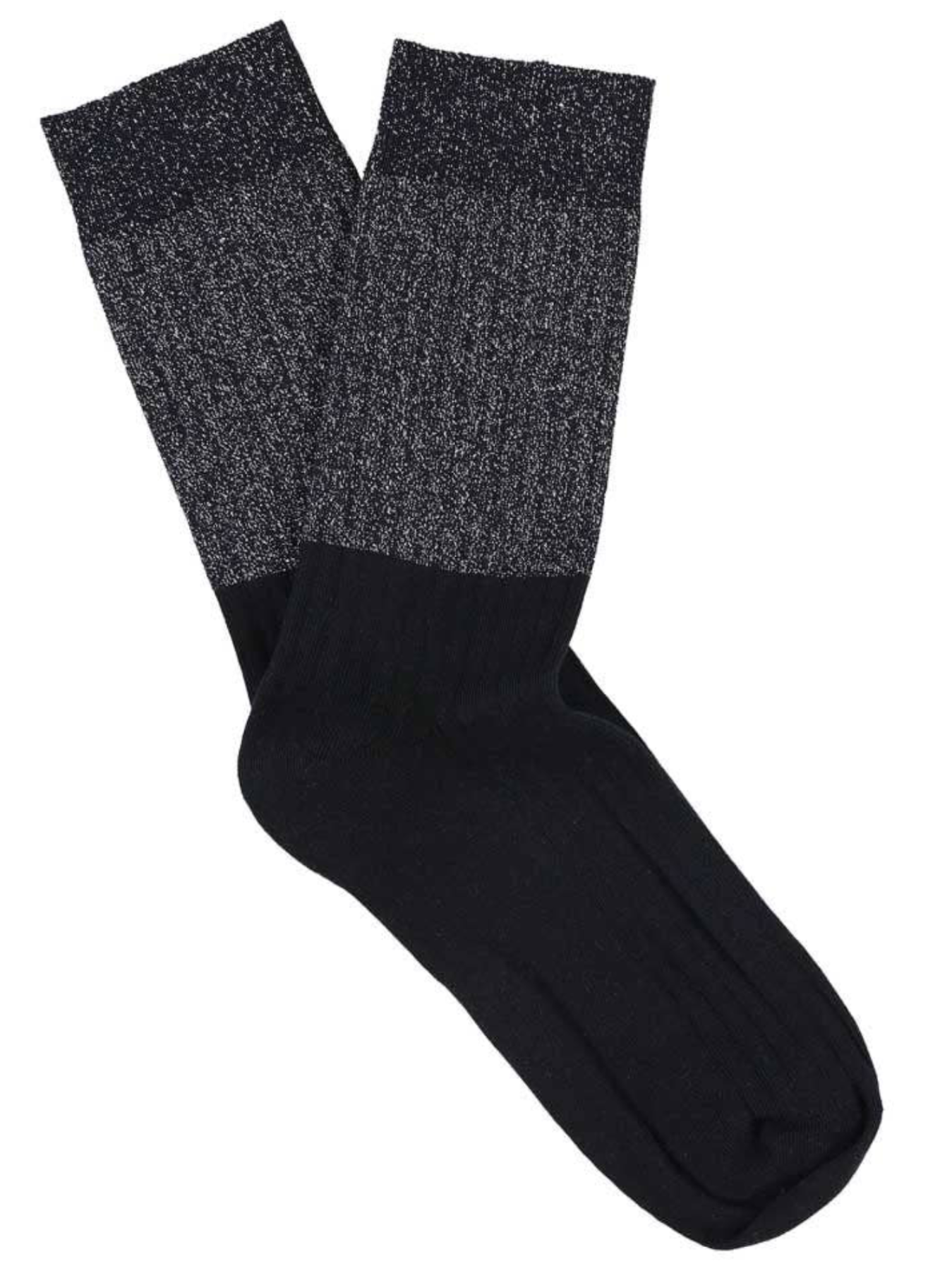 Women's Lurex Block Socks - Silver/Blue