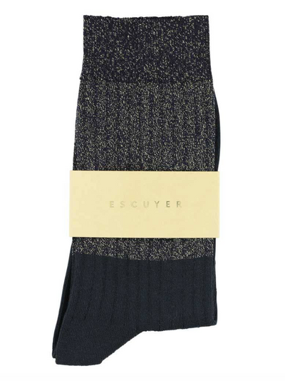 Chaussettes pour femmes blocs lurex - Doré/Noir