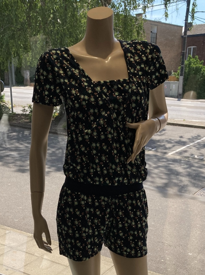 Floral maternity and nursing romper
