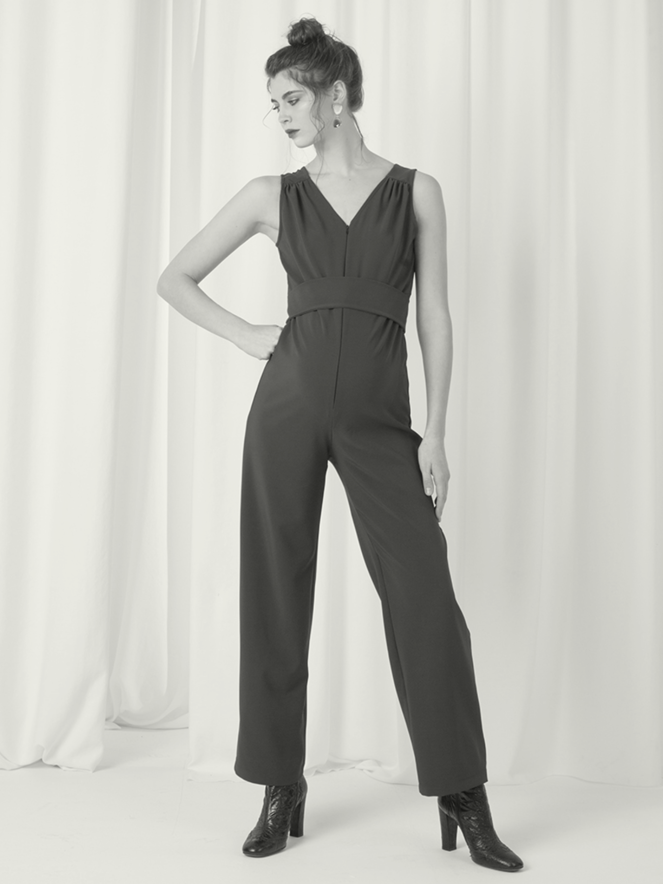 Zwangerschapsjumpsuit met ritssluiting Zwart