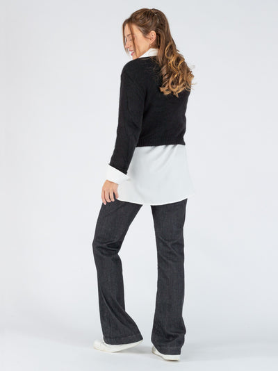 Pull Crop de grossesse et d'allaitement Gaspard Noir