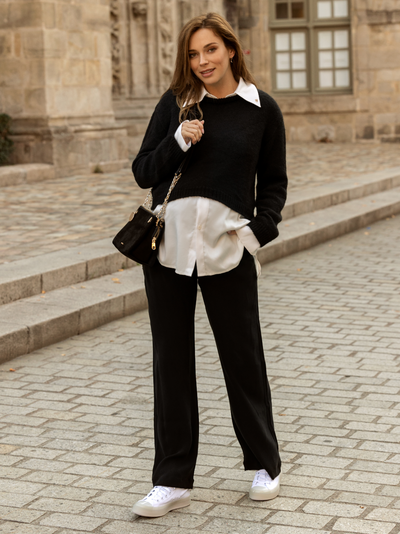 Pull Crop de grossesse et d'allaitement Gaspard Noir