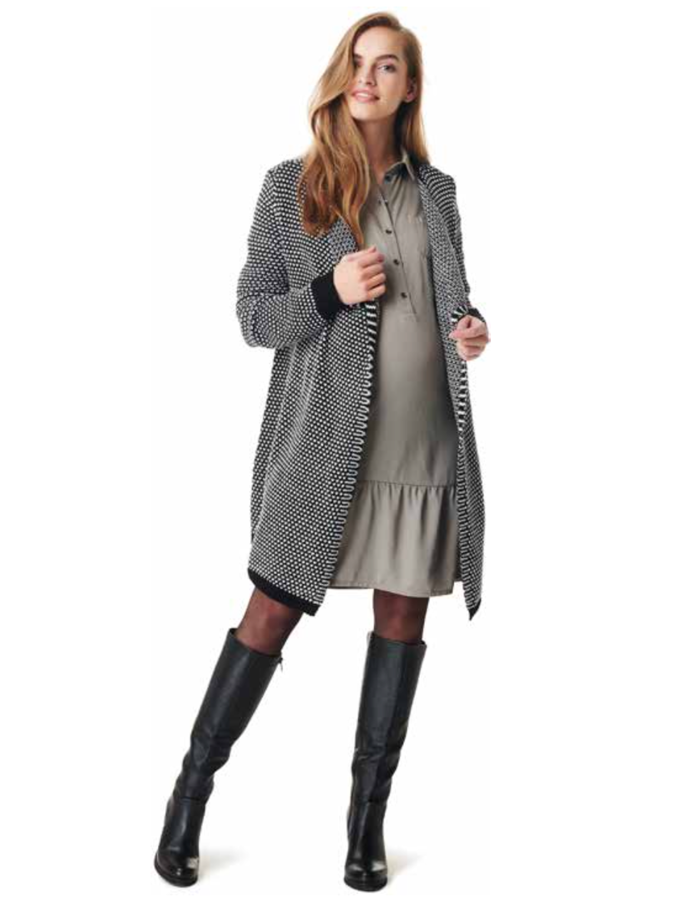 Gilet de grossesse chaud Blanc/Noir