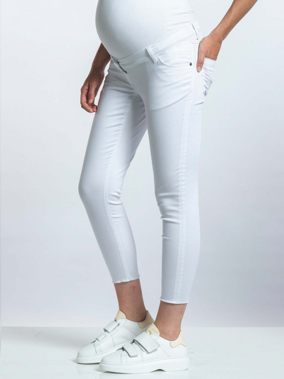 Jeans de grossesse court Blanc