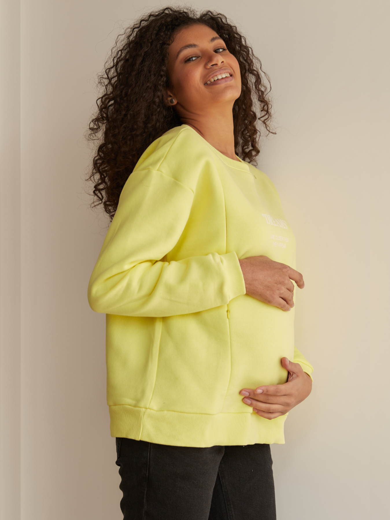 Sweat de grossesse à zips Citrique
