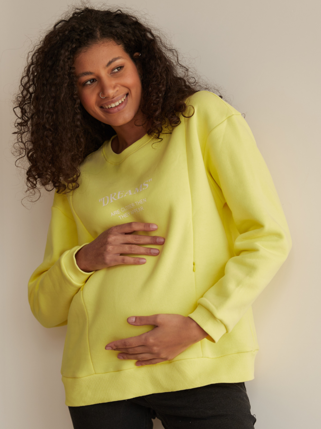 Sweat de grossesse à zips Citrique