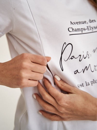 T-shirt 'Paris Mon amour' Blanc
