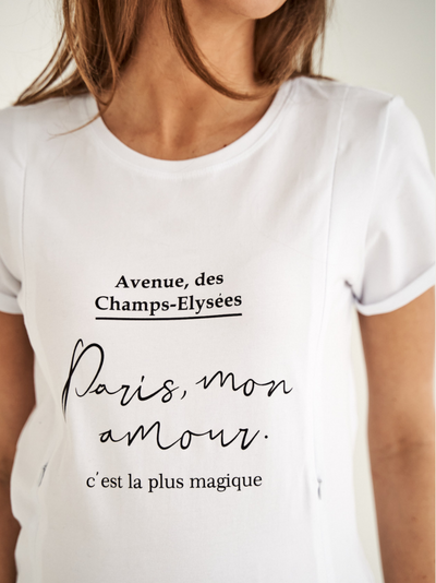 T-shirt 'Paris Mon amour' White