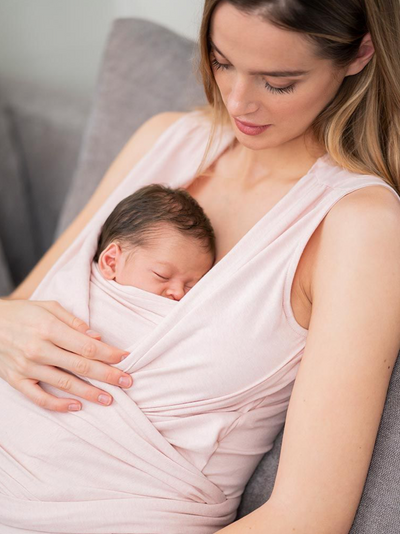 Poederroze mouwloze skin-to-skin top