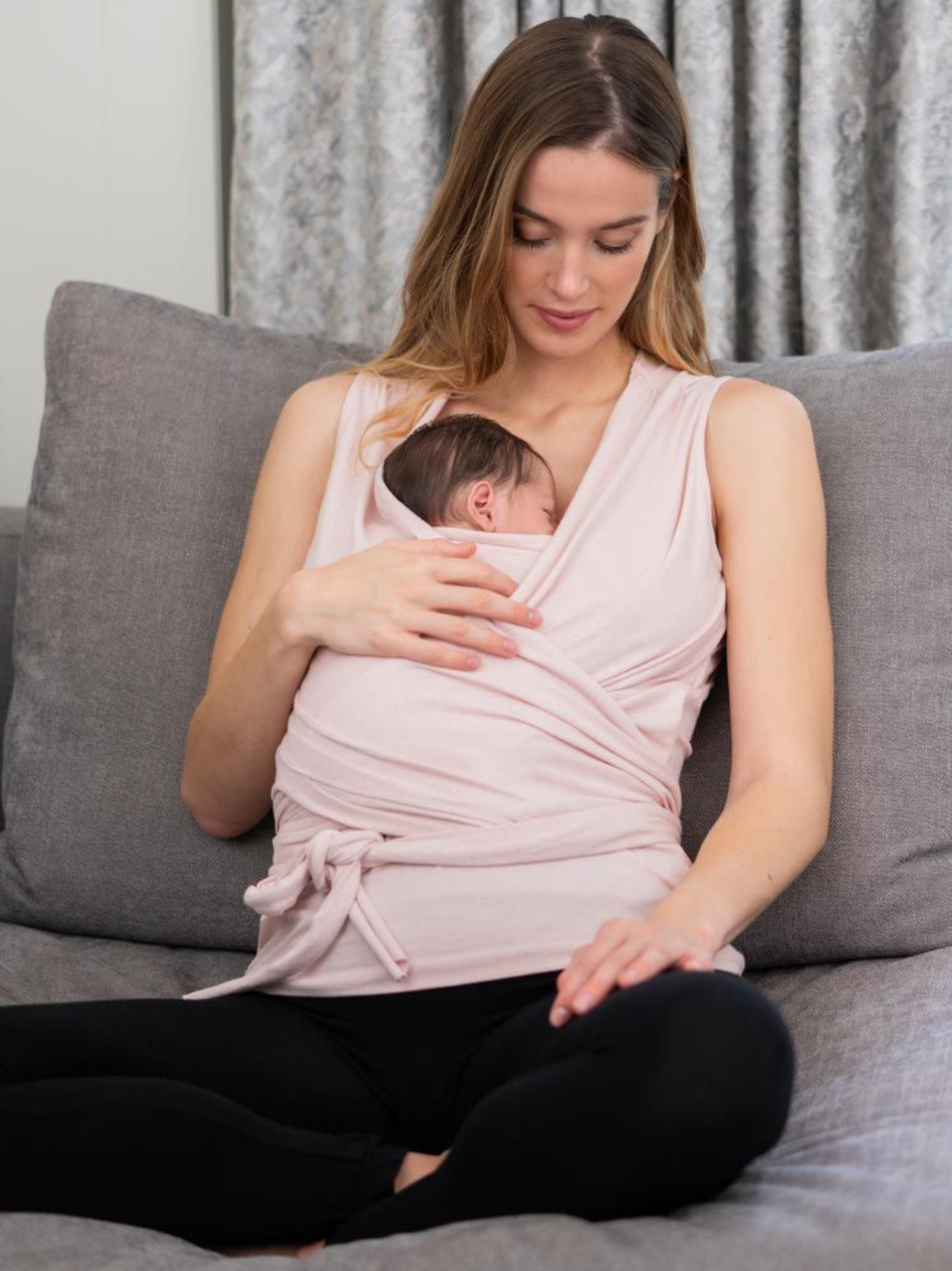 Poederroze mouwloze skin-to-skin top