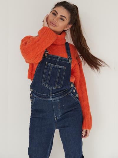 Zwangerschapsoverall van donker denim