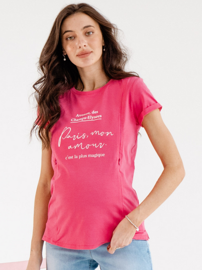 T-shirt 'Paris Mon amour' Pink