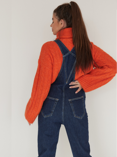 Zwangerschapsoverall van donker denim
