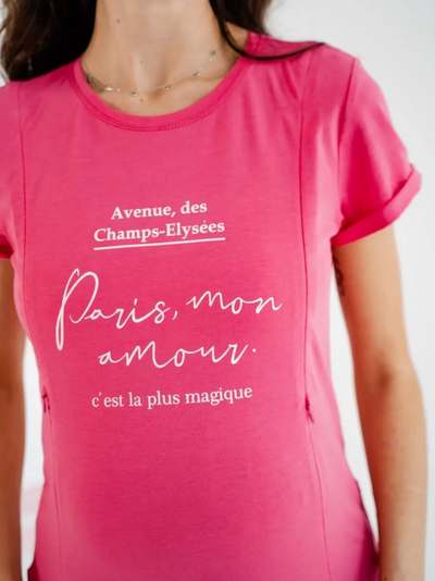 T-shirt 'Paris Mon amour' Pink