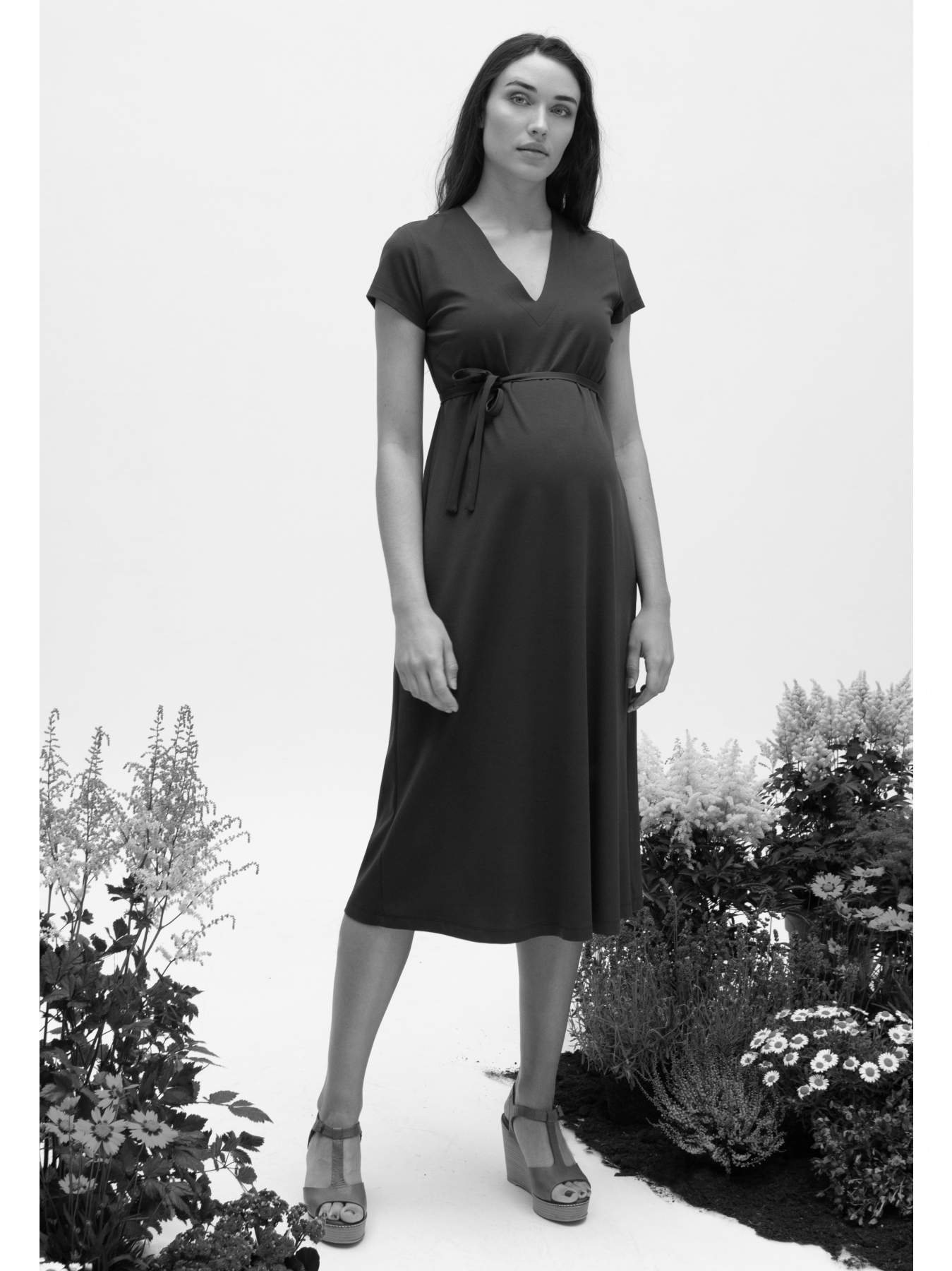 Dark Navy Maternity Midi Dress