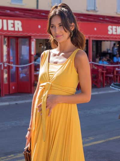 Long pleated sun dress