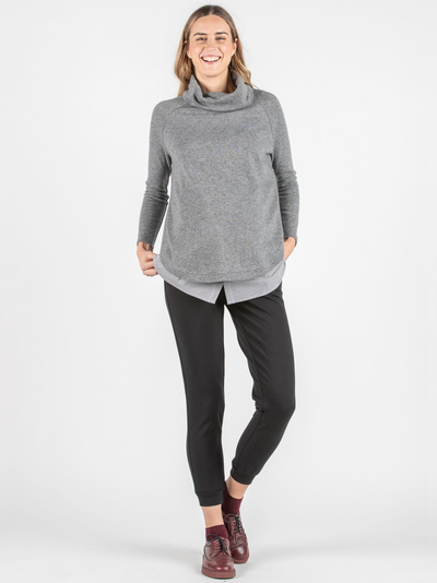 Pull col roulé gris PENELOPE (top pas inclus)