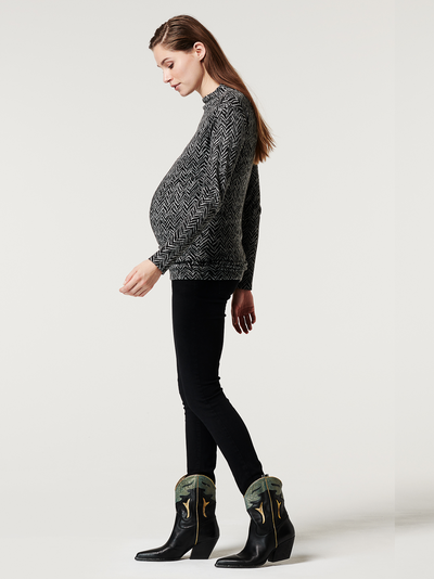 Pull de grossesse zèbré