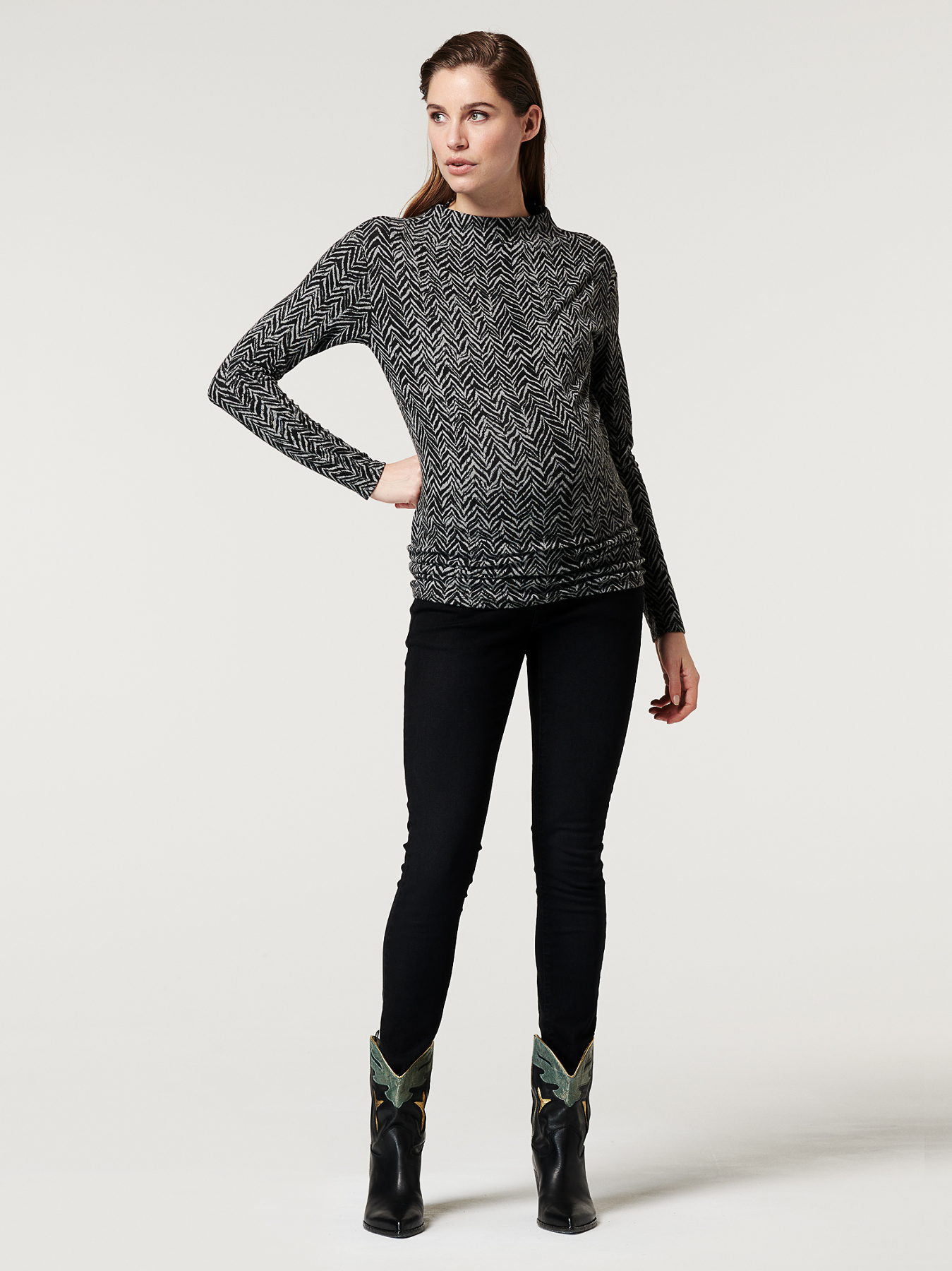 Pull de grossesse zèbré