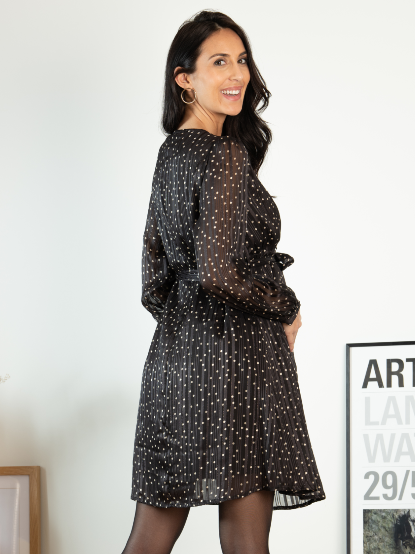 Robe de grossesse à pois Sylvia
