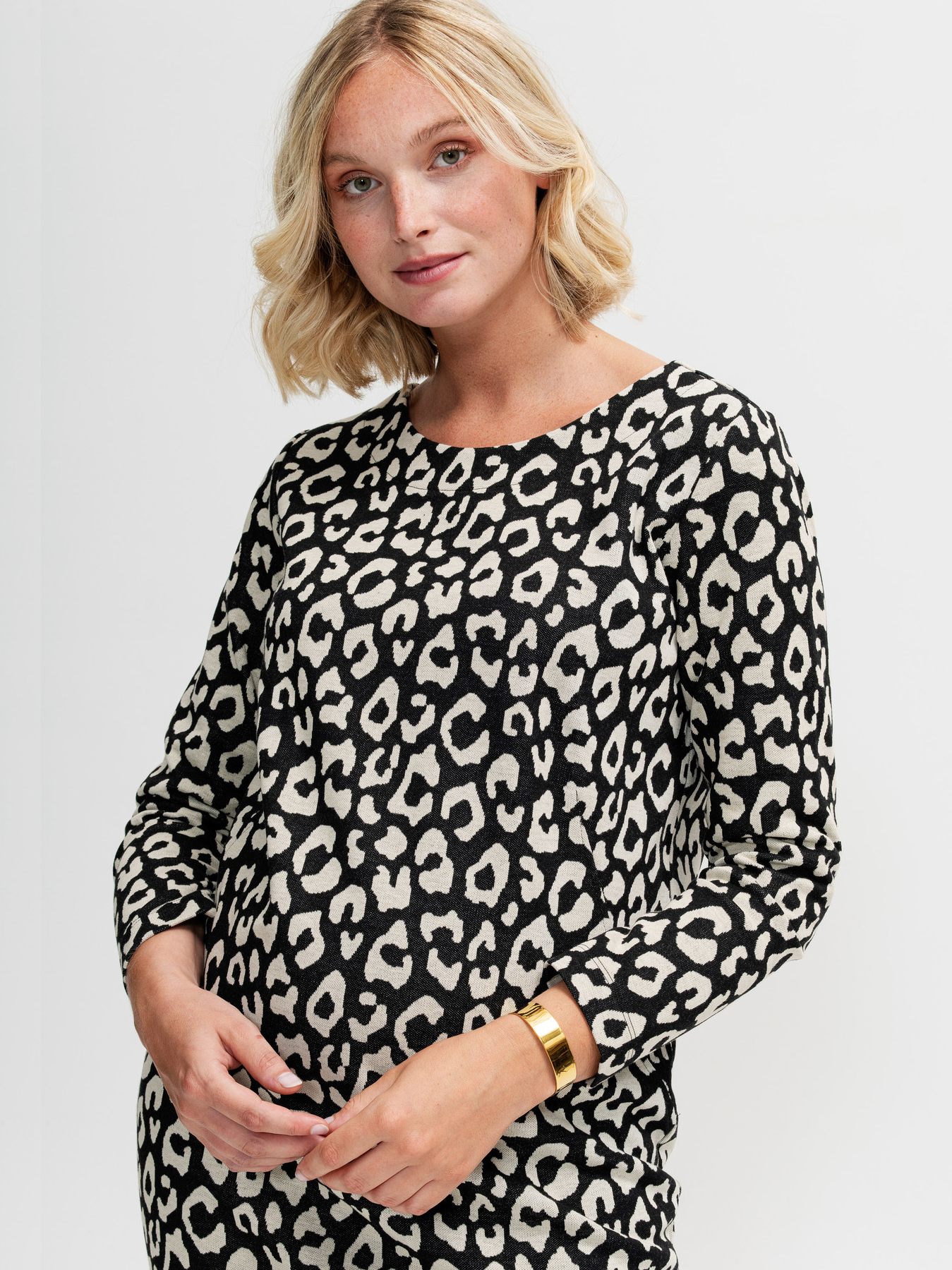 Leopard print maternity dress