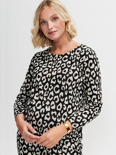 Leopard print maternity dress