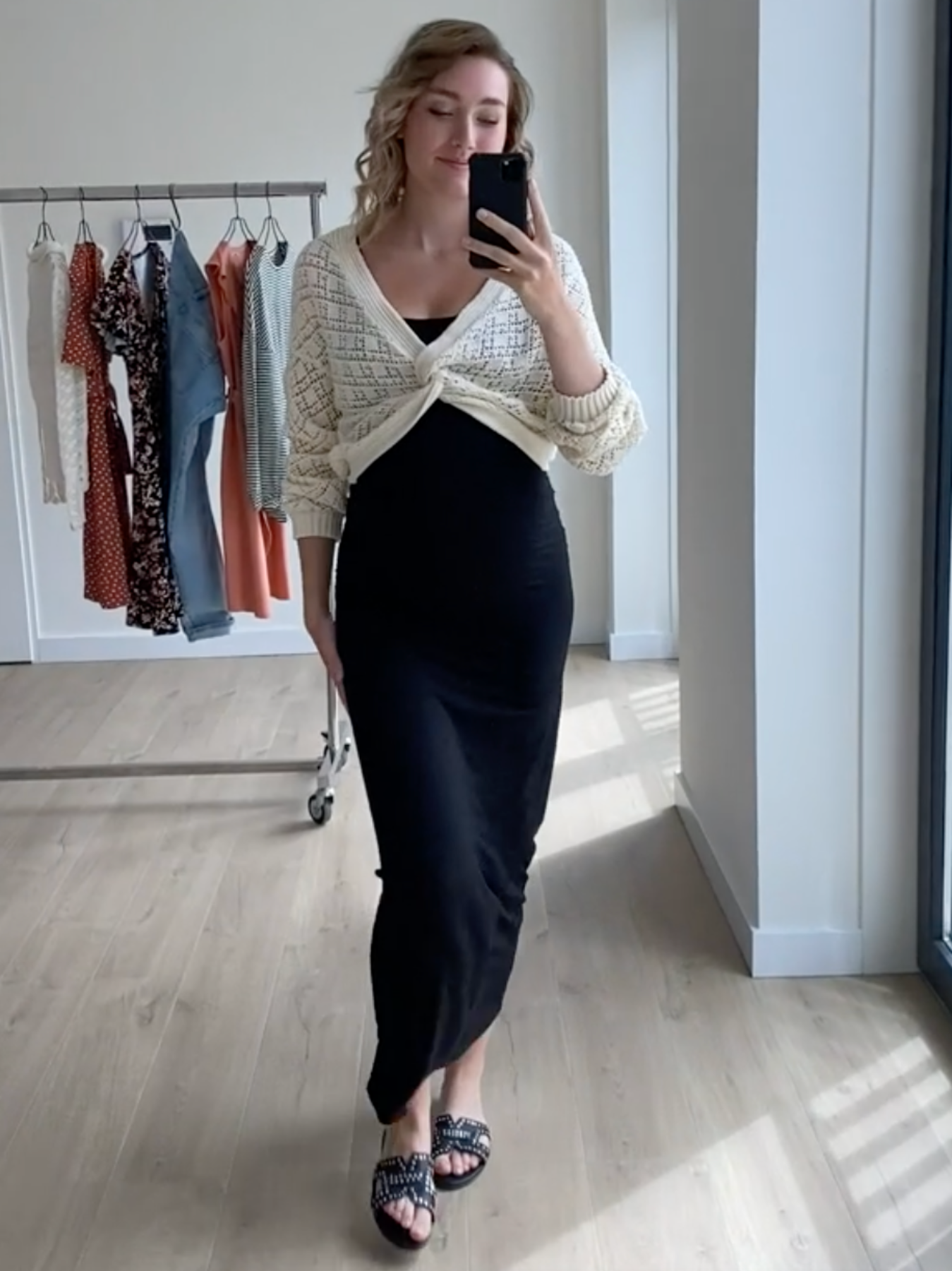 Robe longue de grossesse noire
