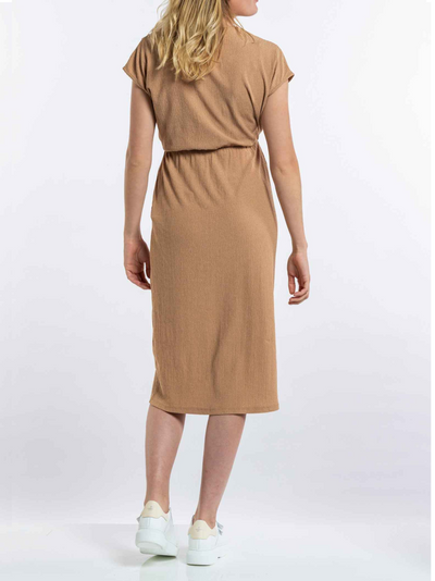Camel lightweight crepe dress