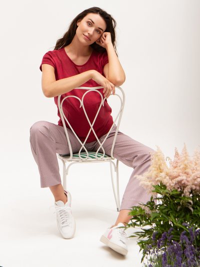 Conchenille Red maternity top