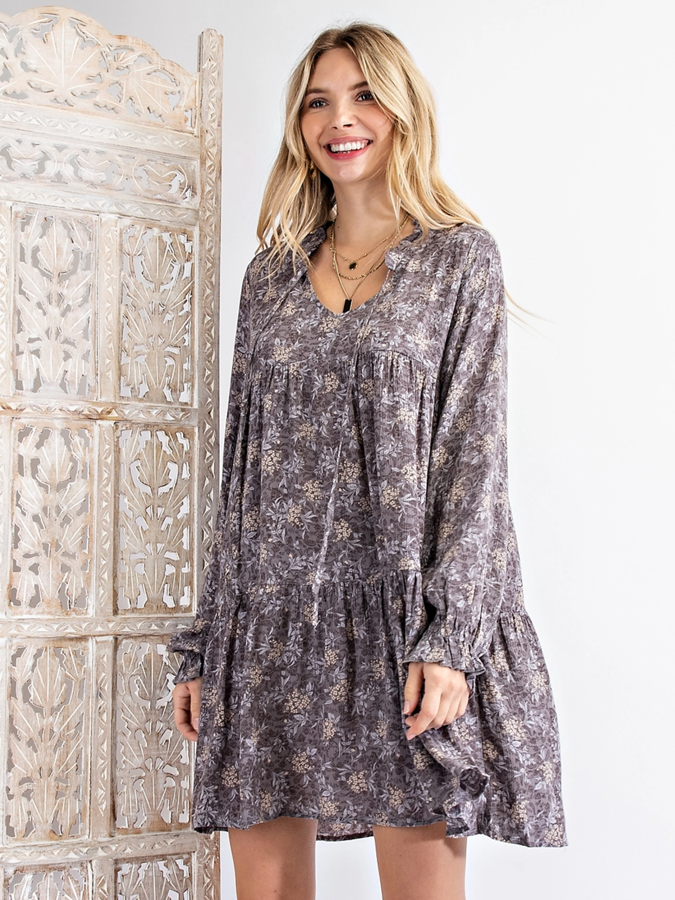 Indian floral mini dress
