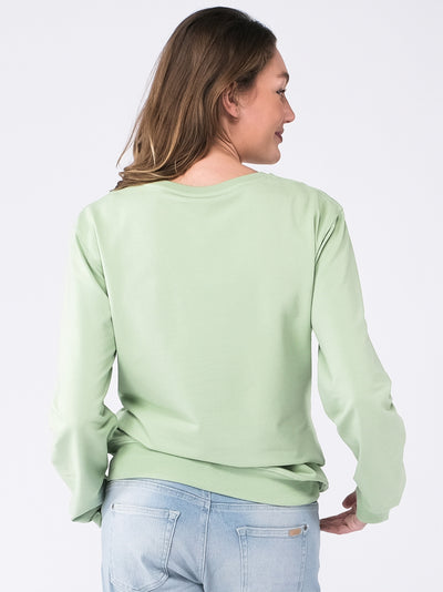 Sweater de maternité sourire vert